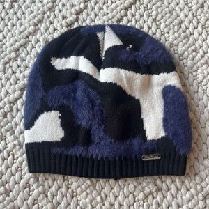 Blue Camo Y2K Beanie Hat Accessory
